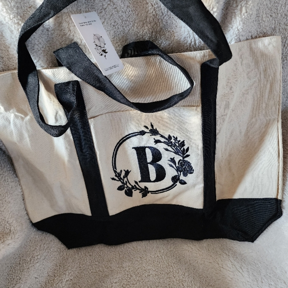 Elegant Black and White Tote Bag